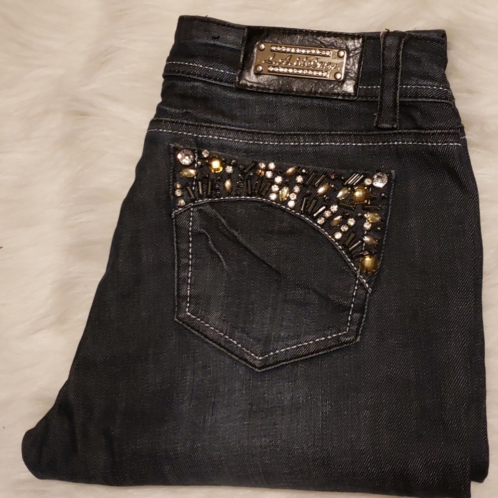 Dark blue jeans